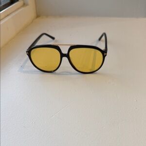 Tom Ford Black Sunglasses with Yellow Lenses